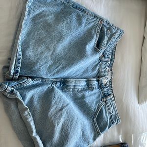 Zara high waisted mom fit denim shorts